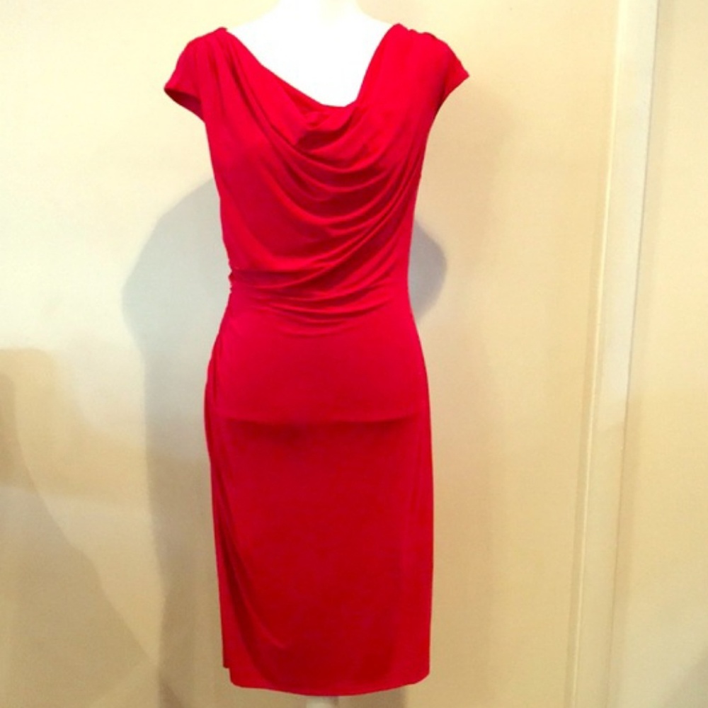 Ronni Nicole Bright Red Dress Scoop Neck Size 6